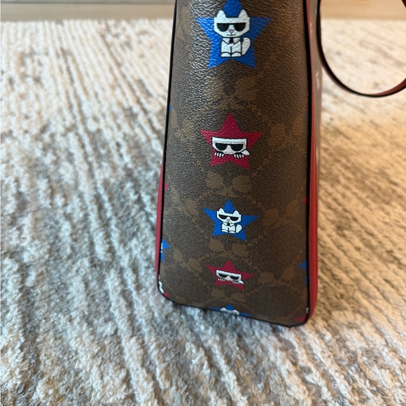 Karl Lagerfeld Brown and Red Shoulder Bag - Picture 4 of 10